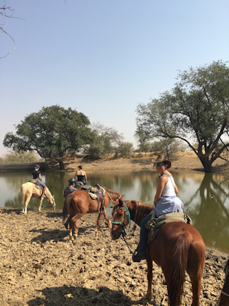 Reiten im ausgetrocknetem Fluss